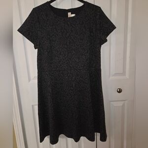 Womens LOFT Black Textured Midi Dress, Thick, Soft And Warm, Size 16